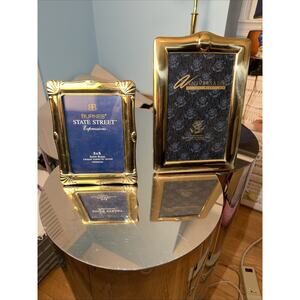 Brass Frames Vintage Qty of 2. 3x5 & 5x7 Velvet Backing